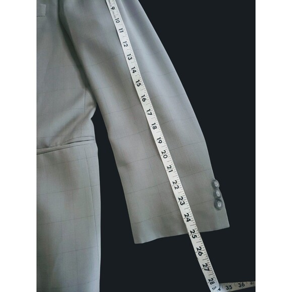 Holland & Sherry Savile Row Bespoke Blazer Mens 42R Windowpane Double Breasted - Picture 12 of 14